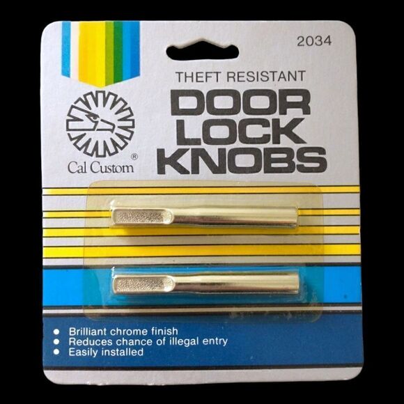 Car Door Anti Theft Knob Lock Cal Custom Replacements Silver Tone Universal New - Picture 6 of 12